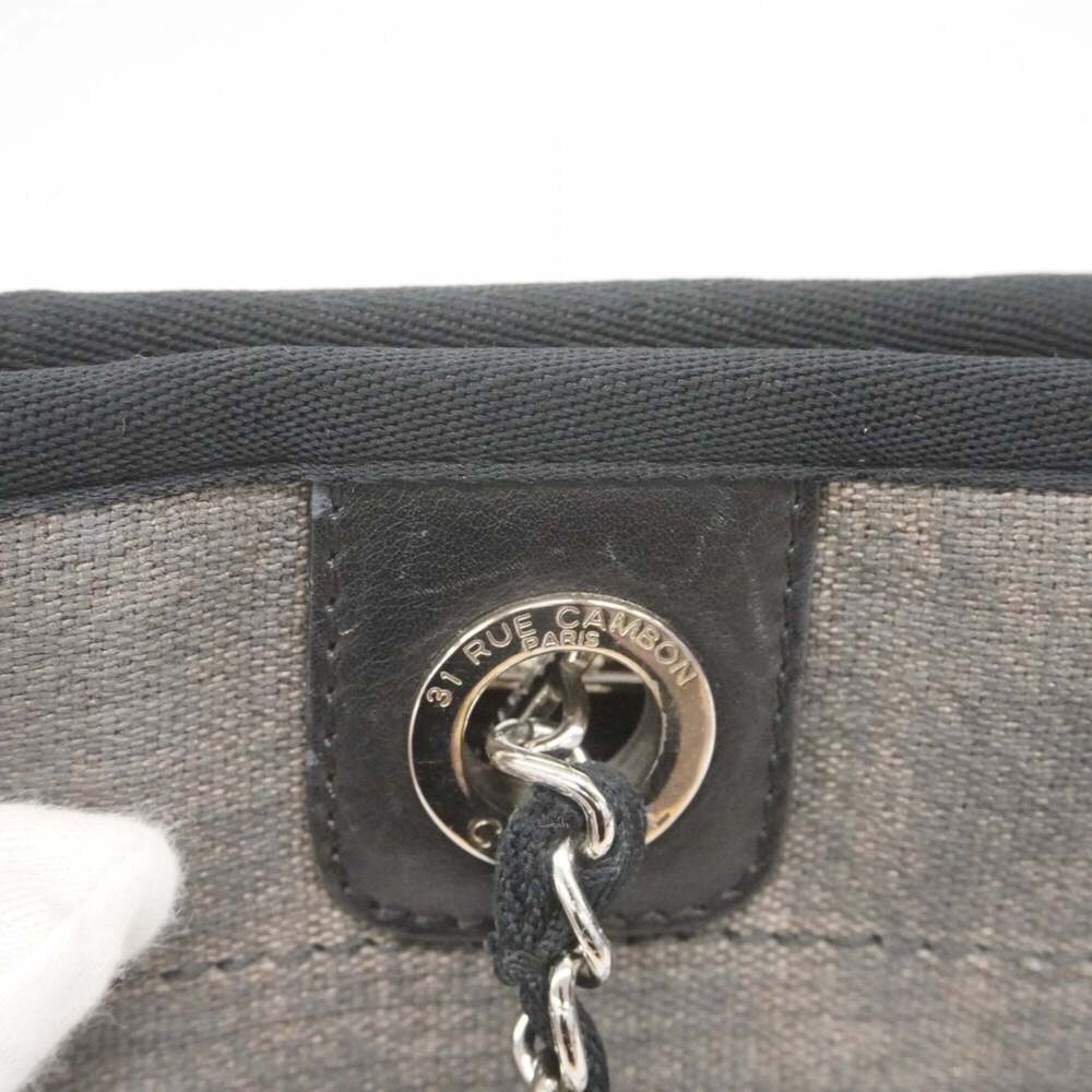 CHANEL Black Canvas Deauville Tote Bag - Picture 6 of 16